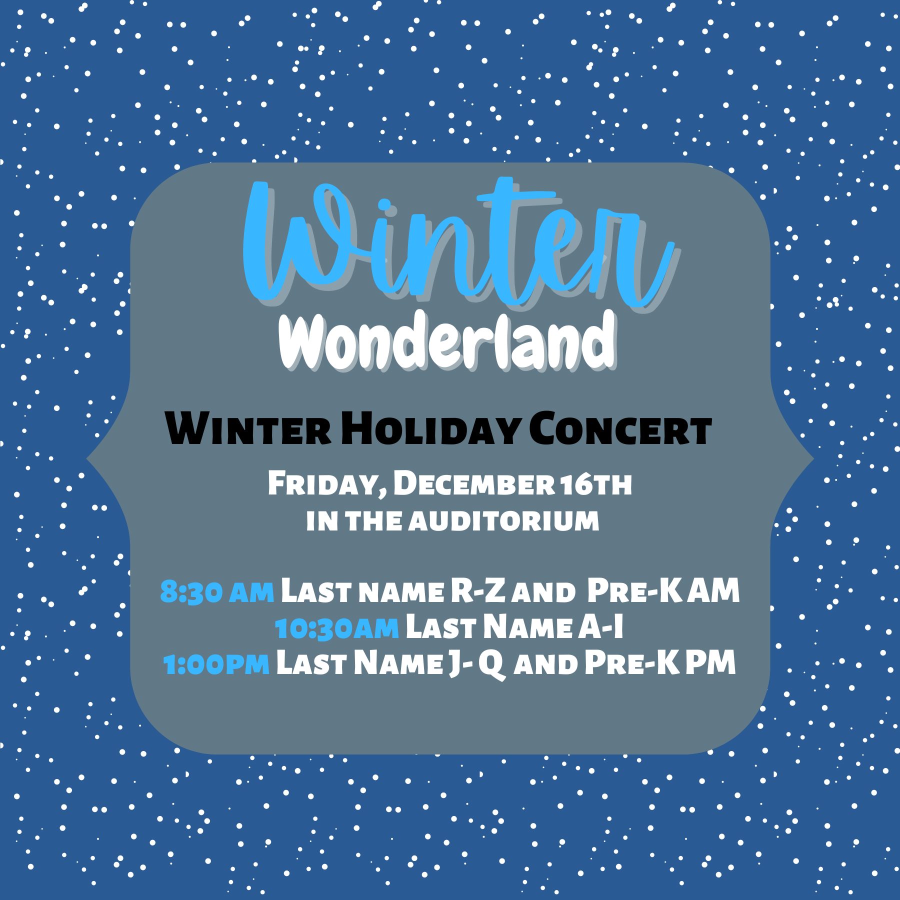 Winter Holiday flyer