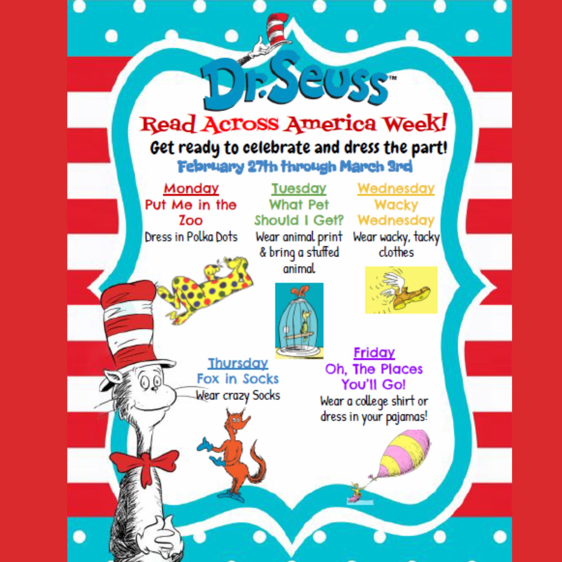 Read Across America Week flyer